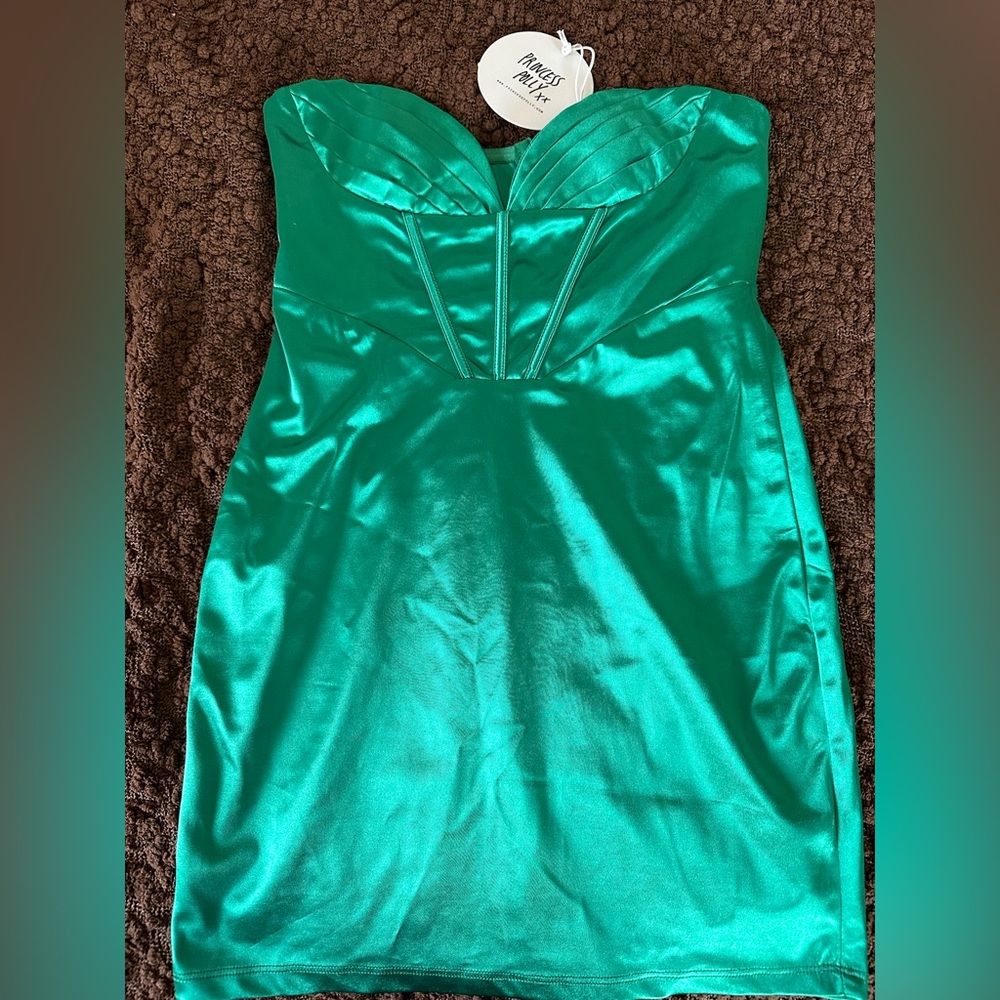 Aqua strapless mini dress size 8 (runs small)